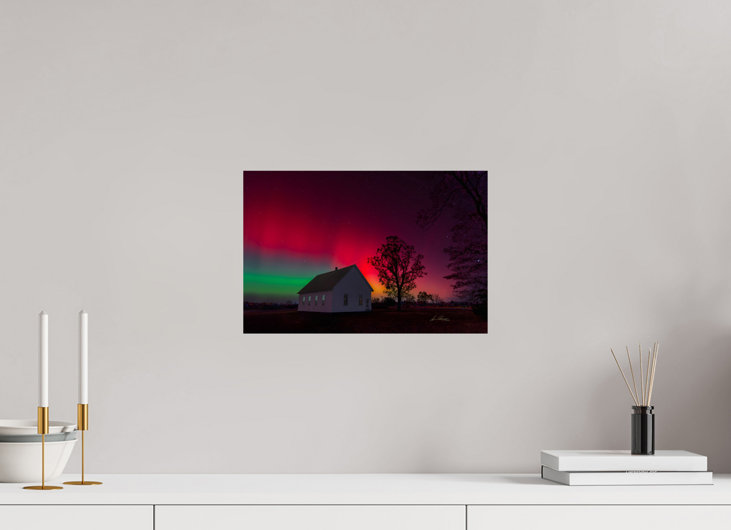 15 x 10″, Print Paper Aurora Over the Ozarks