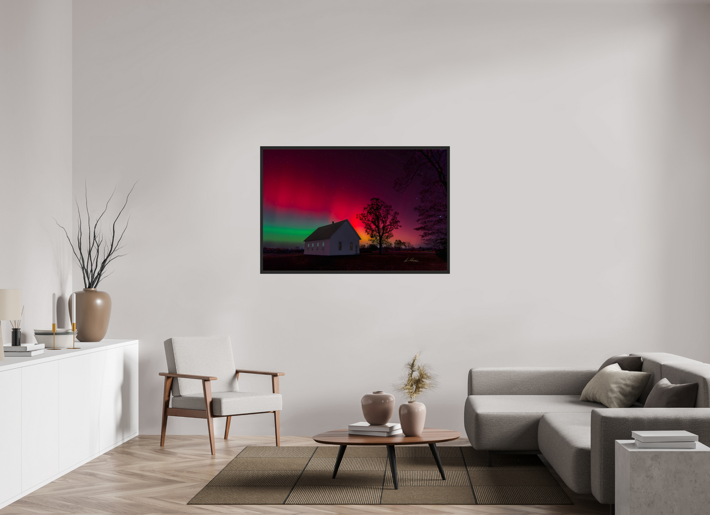 54 x 36″, Gallery Frame Aurora Over the Ozarks
