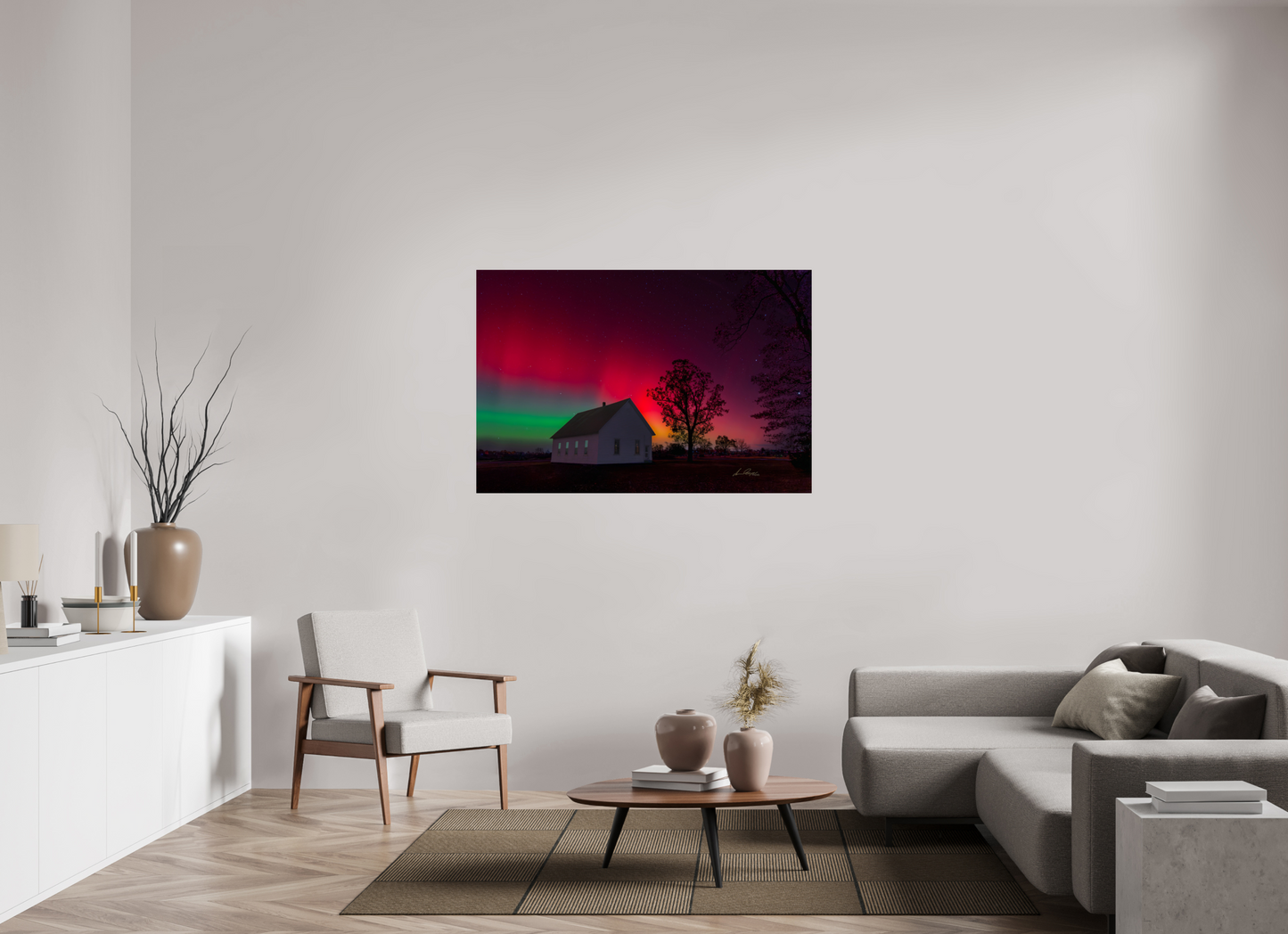 54 x 36″, Print Paper Aurora Over the Ozarks