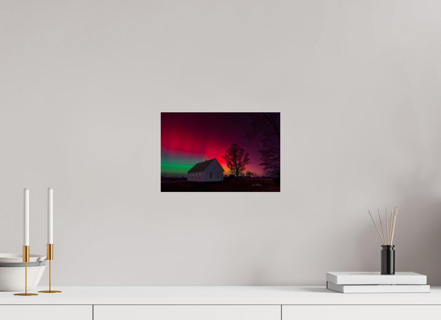 12 x 8″, Photo Print Under Acrylic Glass Aurora Over the Ozarks